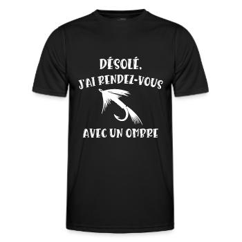 désolé j'ai rendez-vous avec un ombre - T-shirt sport Homme - noir - Devant - AI Model Male 178 dark (178cm)
