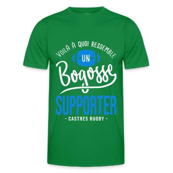 rugby supporter bogosse Castres Cadeau Rugby - T-shirt sport Homme - vert - Devant - AI Model Male 178 dark (178cm)