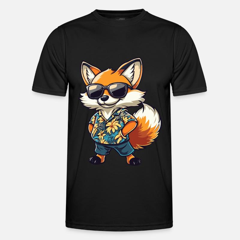 Fox Comic Funny Summer - Men's Functional T-Shirt - black