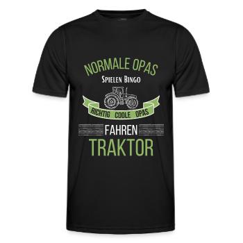 Opa Traktor Landwirtschaft Trekker Trekkerfahrer - Männer Funktions-T-Shirt - Schwarz - Vorne - AI Model Male 178 dark (178cm)