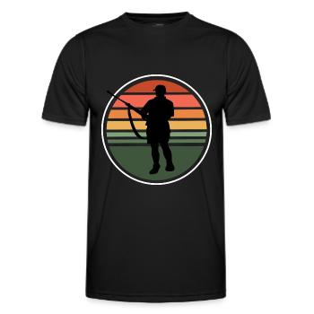 Hunting Gift Man Shooting Club Hunting Club - Men's Functional T-Shirt - black - Front - AI Model Male 178 dark (178cm)