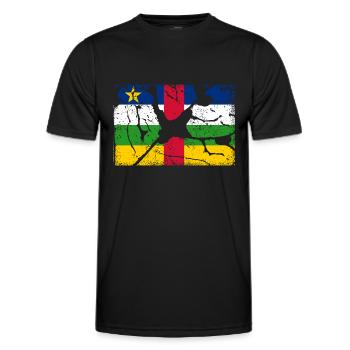 République centrafricaine VINTAGE - T-shirt sport Homme - noir - Devant - AI Model Male 178 dark (178cm)