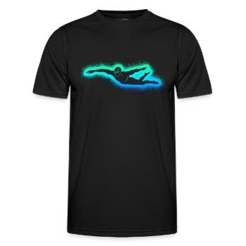 Schwimmen Schwimmsport Schwimm Jungen Schwimmer - Männer Funktions-T-Shirt - Schwarz - Vorne - AI Model Male 178 dark (178cm)