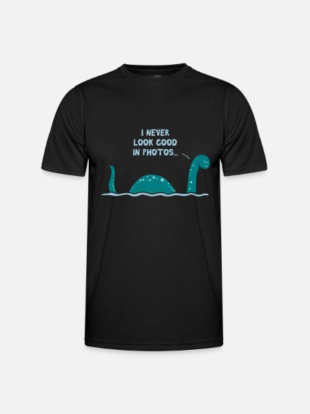 Nessie / Illustration - Männer Funktions-T-Shirt - Schwarz