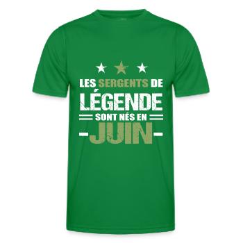Sergent cadeau anniversaire juin militaire - T-shirt sport Homme - vert - Devant - AI Model Male 178 dark (178cm)