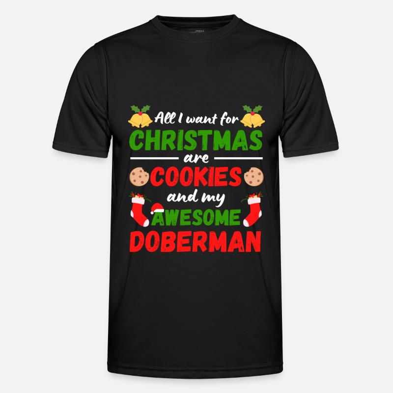 Biscuits Doberman de Noël T-shirt sport Homme