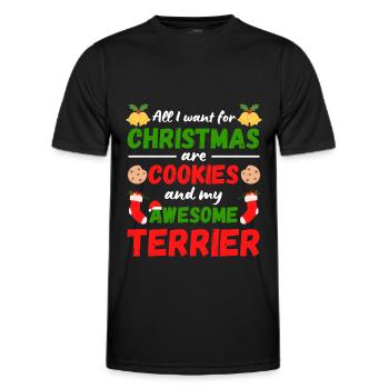 Biscuits de Noël Terrier - T-shirt sport Homme - noir - Devant - AI Model Male 178 dark (178cm)