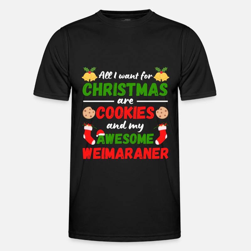 Christmas Weimaraner Biscuits Men's Functional T-Shirt