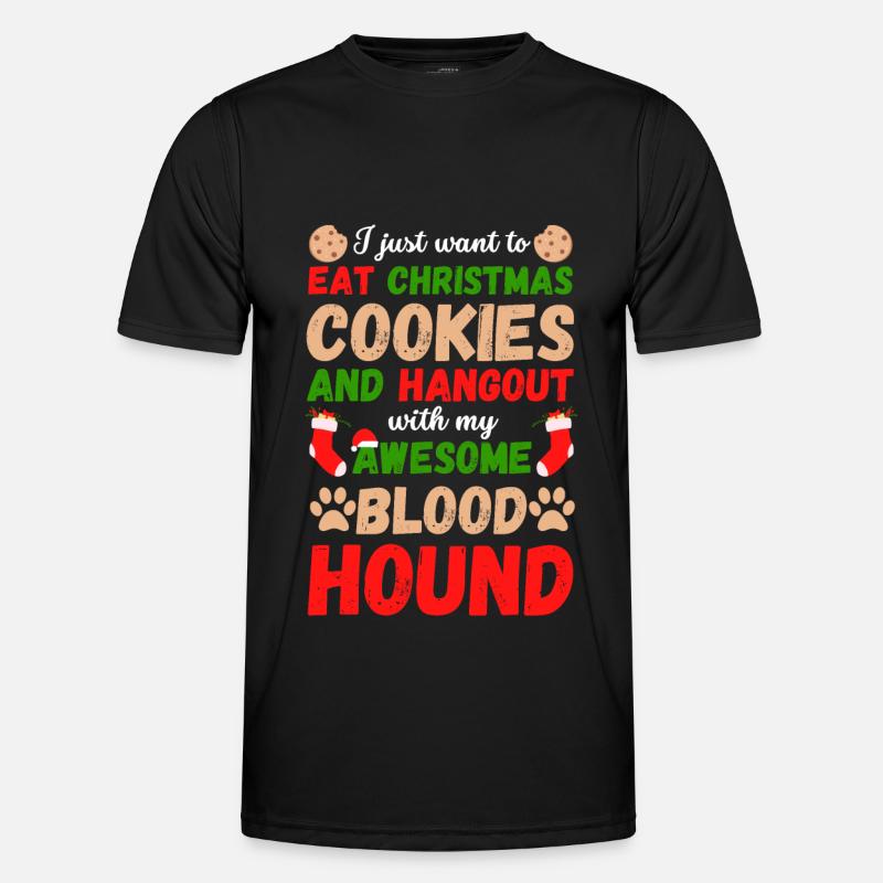 Biscuits Bloodhound de Noël T-shirt sport Homme