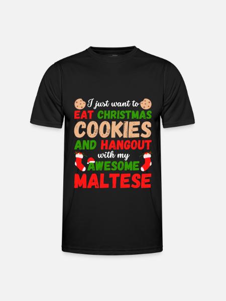 Biscuits maltais de Noël - T-shirt sport Homme - noir