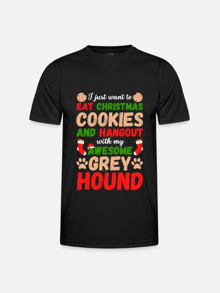 Biscuits lévriers de Noël - T-shirt sport Homme - noir