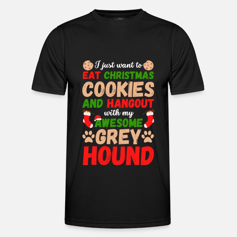 Biscuits lévriers de Noël T-shirt sport Homme