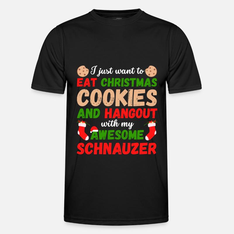 Christmas Schnauzer Biscuits Men's Functional T-Shirt