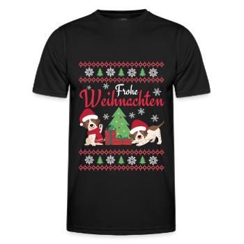 Christmas Sweet English Pointer Lover Kawaii - Men's Functional T-Shirt - black - Front - AI Model Male 178 dark (178cm)
