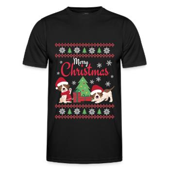 Christmas Sweet English Pointer Lover Kawaii - Men's Functional T-Shirt - black - Front - AI Model Male 178 dark (178cm)
