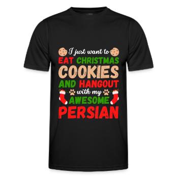 Weihnachten Perser Katze Kekse - Männer Funktions-T-Shirt - Schwarz - Vorne - AI Model Male 178 dark (178cm)