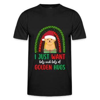 Christmas Cute Golden Retriever Kawaii - Men's Functional T-Shirt - black - Front - AI Model Male 178 dark (178cm)