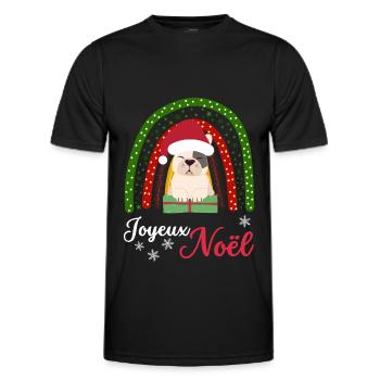 Christmas Sweet French Bulldog Kawaii - Men's Functional T-Shirt - black - Front - AI Model Male 178 dark (178cm)