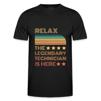 Relax der Legendäre Techniker ist da Retro - Männer Funktions-T-Shirt - Schwarz - Vorne - AI Model Male 178 dark (178cm)