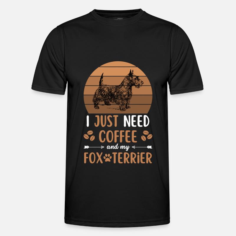 Fox Terrier Kaffee Retro Hund Cafe Männer Funktions-T-Shirt
