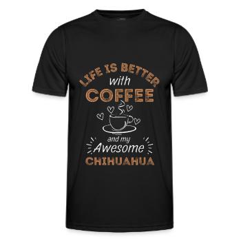 Chihuahua Coffee Dog Cafe - Men's Functional T-Shirt - black - Front - AI Model Male 178 dark (178cm)