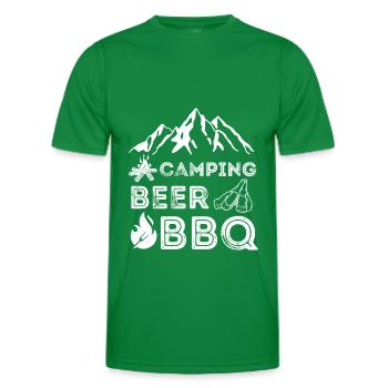 Amateurs de camping, de bière et de barbecue - T-shirt sport Homme - vert - Devant - AI Model Male 178 dark (178cm)