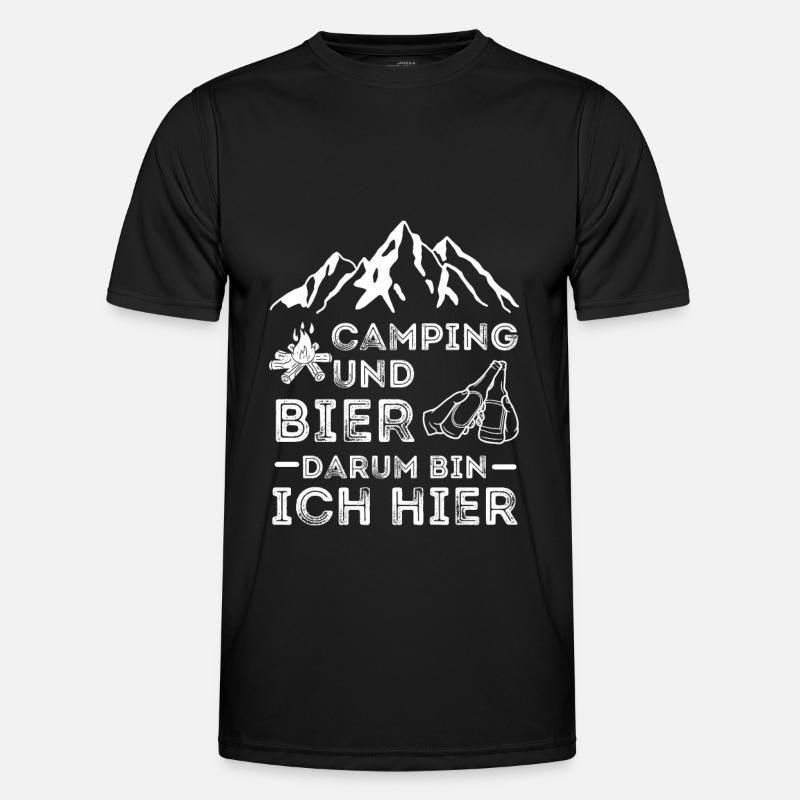 Camping and beer lovers - Men's Functional T-Shirt - black