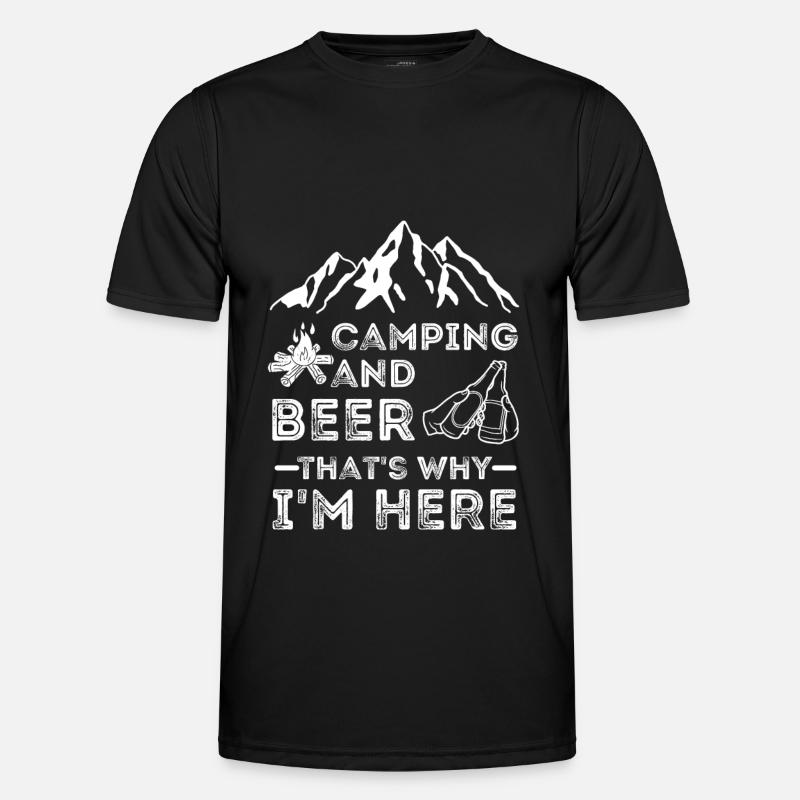 Camping and beer lovers - Men's Functional T-Shirt - black