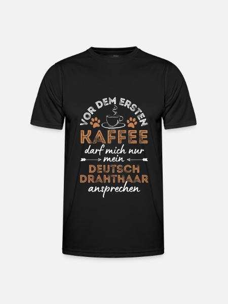 Deutsch Drahthaar Kaffee Hund Cafe - Männer Funktions-T-Shirt - Schwarz