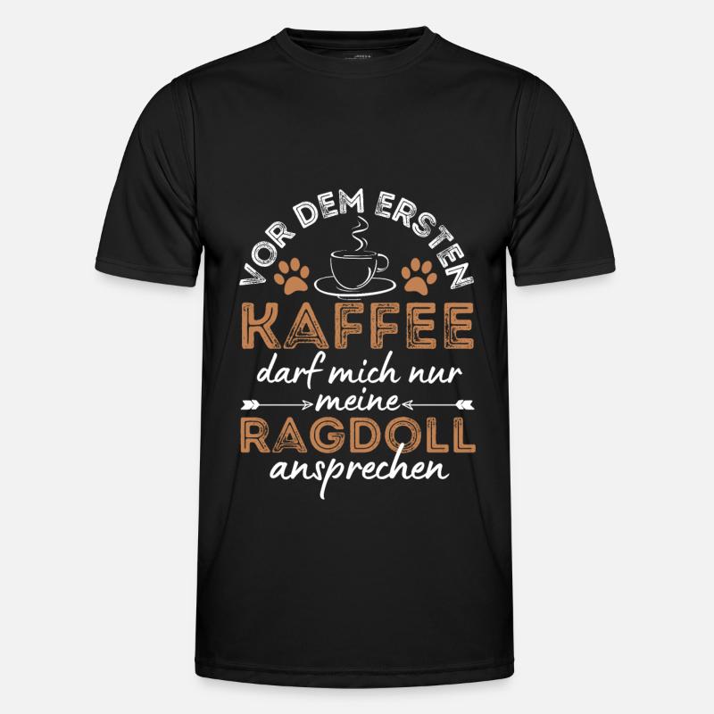 Ragdoll Cat Coffee Cafe - Men's Functional T-Shirt - black