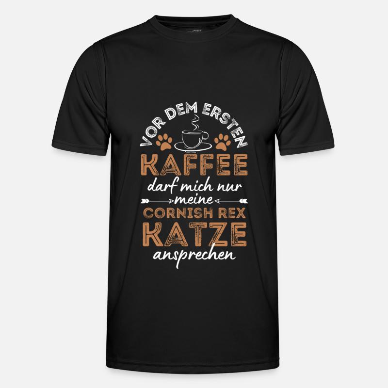 Cornish Rex Katze Kaffee Cafe Männer Funktions-T-Shirt