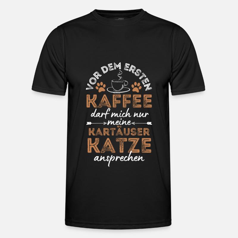 Kartäuser Katze Kaffee Cafe Männer Funktions-T-Shirt