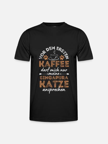 Café Singapura Cat - T-shirt sport Homme - noir