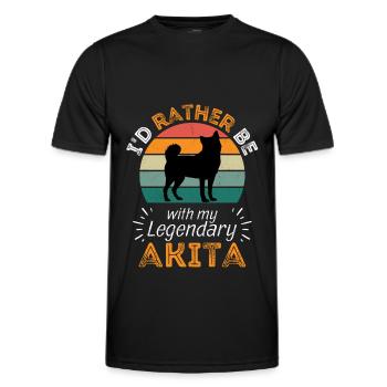 Akita Retro Vintage Dog - Men's Functional T-Shirt - black - Front - AI Model Male 178 dark (178cm)