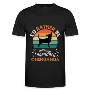 Legendary Chihuahua Vintage Retro - Men's Functional T-Shirt - black - Front - AI Model Male 178 dark (178cm)