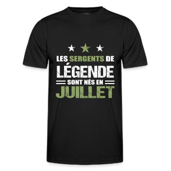 Sergent cadeau anniversaire juillet militaire - T-shirt sport Homme - noir - Devant - AI Model Male 178 dark (178cm)