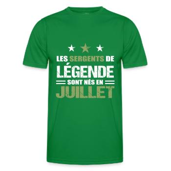 Sergent cadeau anniversaire juillet militaire - T-shirt sport Homme - vert - Devant - AI Model Male 178 dark (178cm)