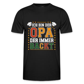 Ich bin der Opa der immer backt lustiger Opaspruch - Männer Funktions-T-Shirt - Schwarz - Vorne - AI Model Male 178 dark (178cm)