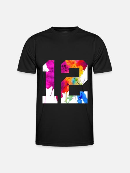NUMÉRO 12 ANS 12E ANNIVERSAIRE - T-shirt sport Homme - noir