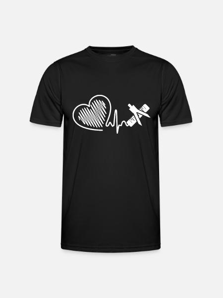 Mathematician Heartbeat - Men's Functional T-Shirt - black