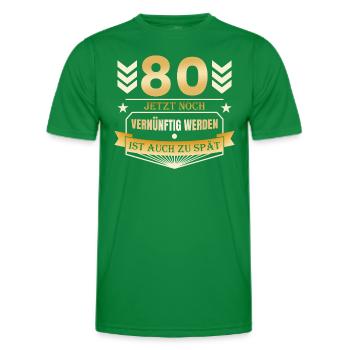 80. Geburtstag - Männer Funktions-T-Shirt - Kelly Green - Vorne - AI Model Male 178 dark (178cm)
