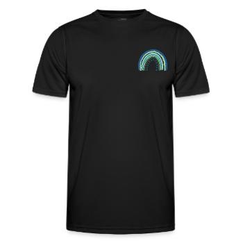 Bleu Arc-en-ciel vert avec des points - T-shirt sport Homme - noir - Devant - AI Model Male 178 dark (178cm)
