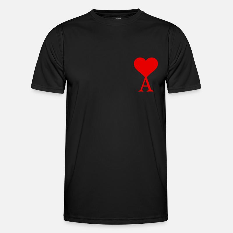Herz mit Anfangsbuchstabe A Männer Funktions-T-Shirt