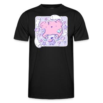 Cute Zombie Bear Cub - Men's Functional T-Shirt - black - Front - AI Model Male 178 dark (178cm)