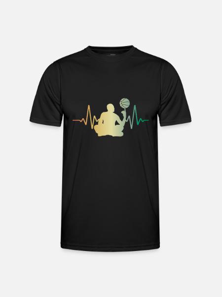 Heartbeat Basketball Pulse ECG - Men's Functional T-Shirt - black