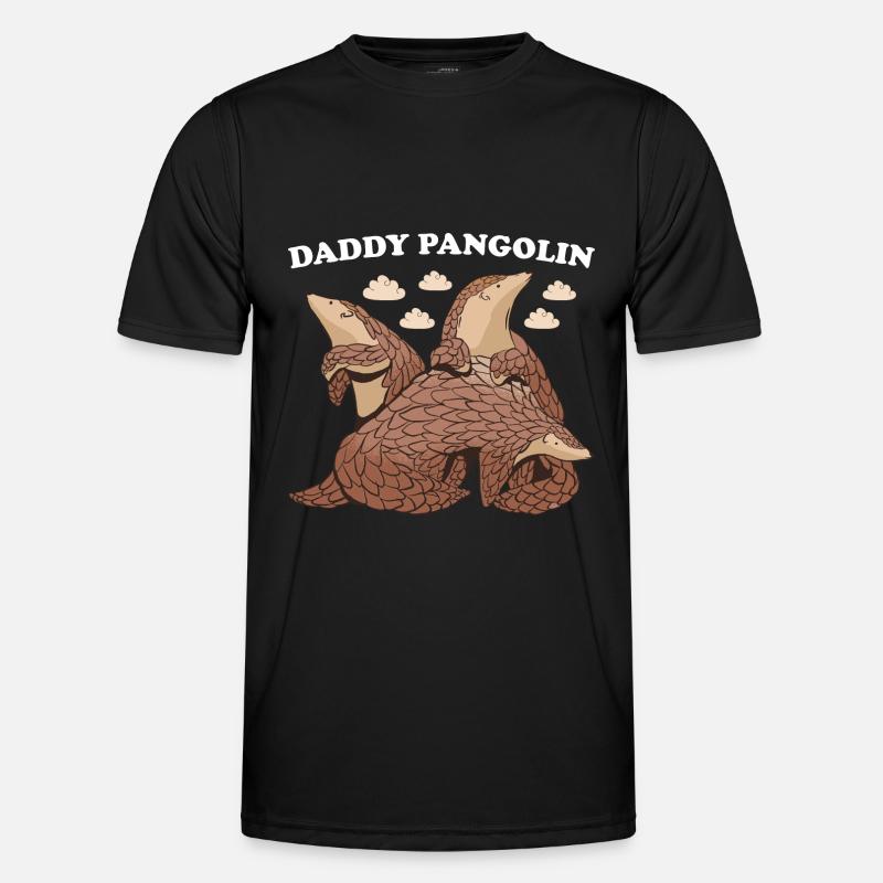Daddy Pangolin - Männer Funktions-T-Shirt - Schwarz