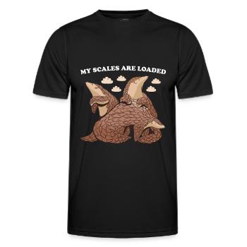 Mes écailles sont chargées Pangolin - T-shirt sport Homme - noir - Devant - AI Model Male 178 dark (178cm)