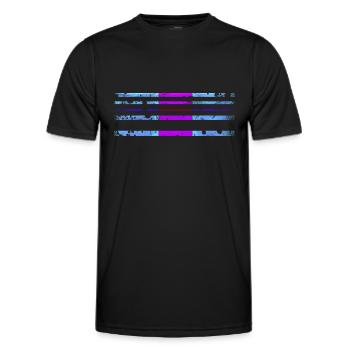 Streifen Deko - Horizontal Muster - Männer Funktions-T-Shirt - Schwarz - Vorne - AI Model Male 178 dark (178cm)