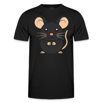 Rat - T-shirt sport Homme - noir - Devant - AI Model Male 178 dark (178cm)