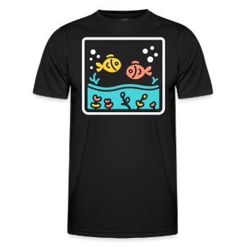 aquarium - T-shirt sport Homme - noir - Devant - AI Model Male 178 dark (178cm)